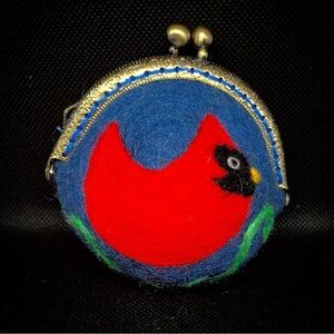 Cardinal Felt Coin Purse